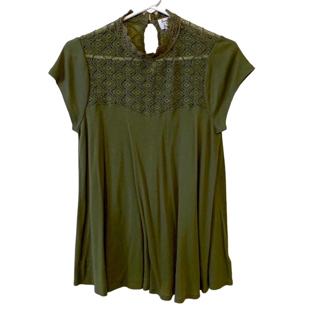Sunset & Sixth | Large | Women's Green Lace Blouse
